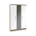 Blakely White & Light Oak Triple Mirror Wardrobe from Roseland Furniture