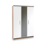 Blakely White & Light Oak Triple Mirror Wardrobe from Roseland Furniture
