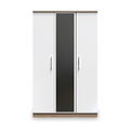 Blakely White & Light Oak Triple Mirror Wardrobe from Roseland Furniture