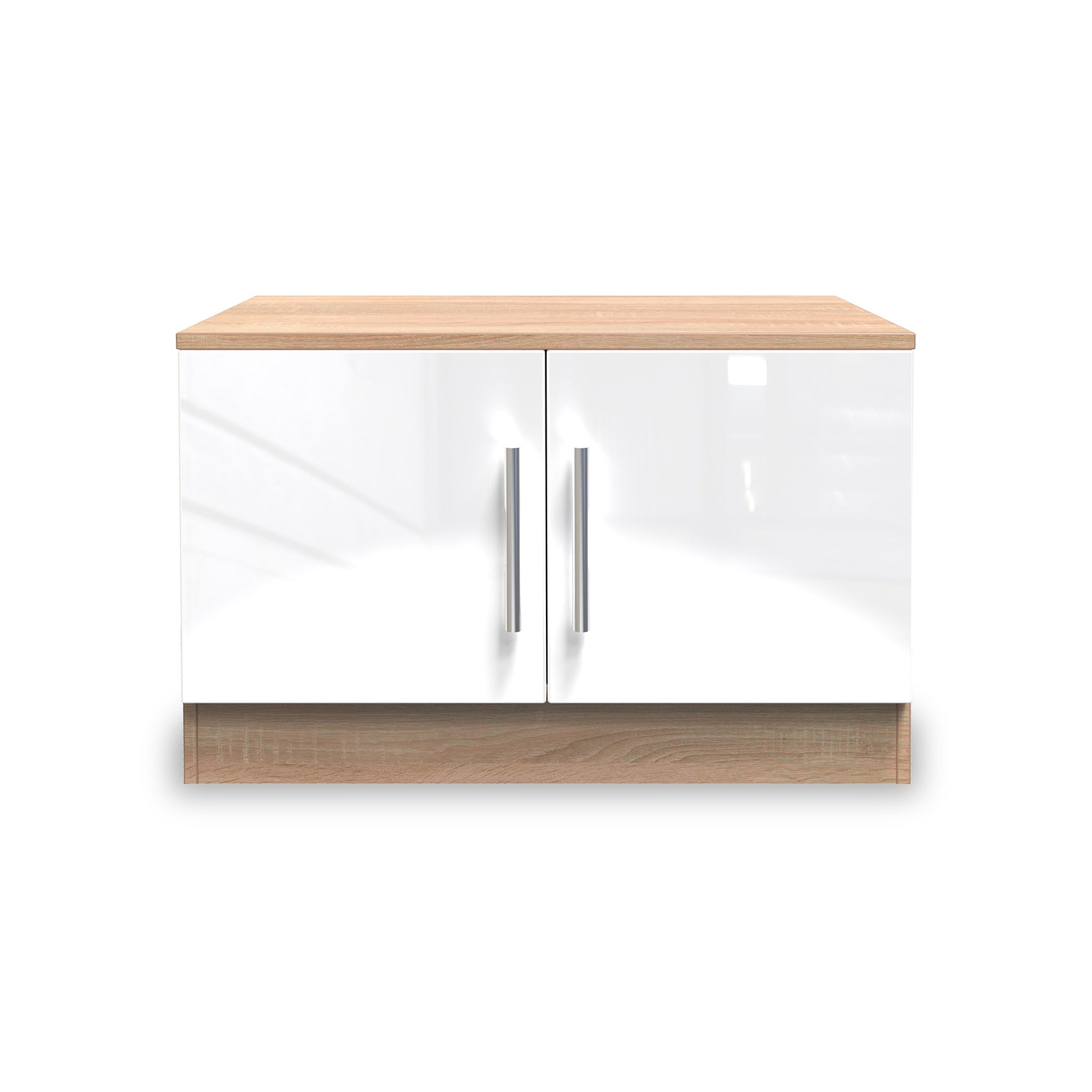 Blakely White & Light Oak Compact 2 Door TV Cabinet
