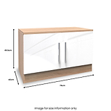 Blakely White & Light Oak Compact 2 Door TV Unit from Roseland Furniture