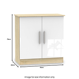 Blakely White & Light Oak 2 Door Cabinet by Roseland Furniture