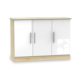 Blakely White & Light Oak 3 Door Sideboard Cabinet from Roseland Furniture