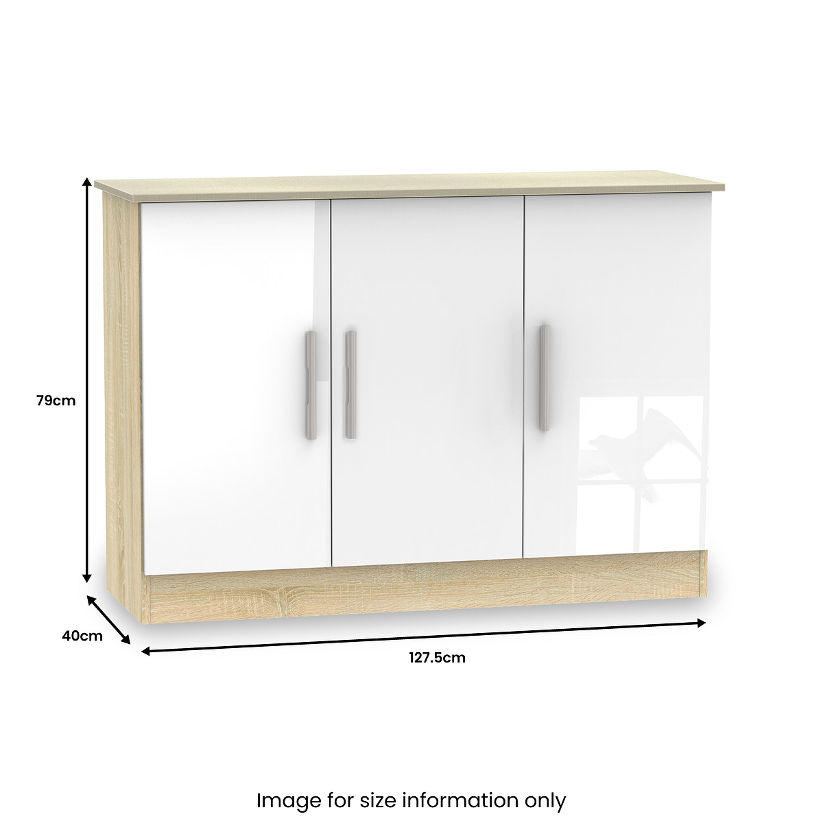 Blakely White & Light Oak 2 Door 3 Drawer Sideboard by Roseland Furniture