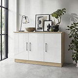 Blakely White & Light Oak 3 Door Sideboard Cabinet from Roseland Furniture