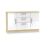 Blakely White & Light Oak 2 Door 3 Drawer Sideboard by Roseland Furniture