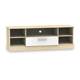 Blakely White & Light Oak Wide 1 Drawer TV Unit from Roseland Furniture
