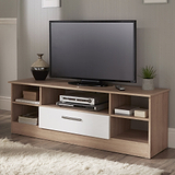 Blakely White & Light Oak Wide 1 Drawer TV Unit for living room