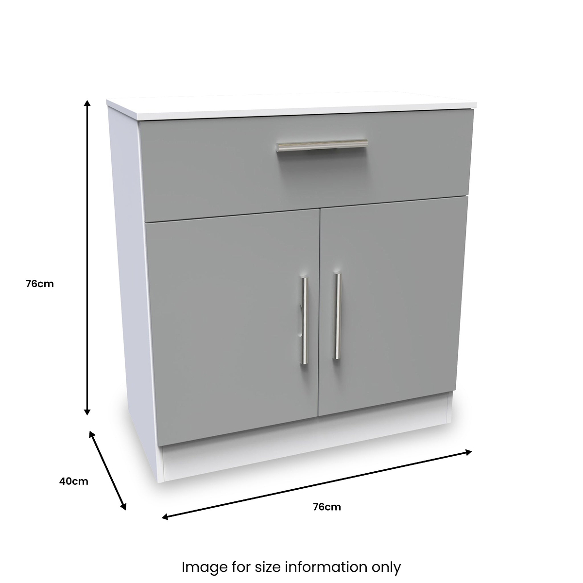 Blakely Grey and White 1 Drawer 2 Door Sideboard from Roseland Furniture