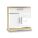Blakely White & Light Oak 1 Drawer 2 Door Sideboard by Roseland Furniture
