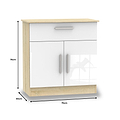 Blakely White & Light Oak 1 Drawer 2 Door Sideboard by Roseland Furniture