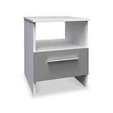 Blakely Grey and White 1 Drawer Lamp Bedside Table from Roseland Furniture