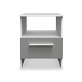 Blakely Grey and White 1 Drawer Lamp Bedside Table from Roseland Furniture