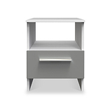 Blakely Grey and White 1 Drawer Lamp Bedside Table from Roseland Furniture