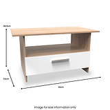 Blakely White & Light Oak 1 Drawer Coffee Table from Roseland Furniture