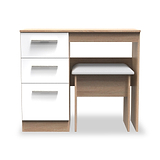 Blakely White & Light Oak Dressing Vanity Table Set