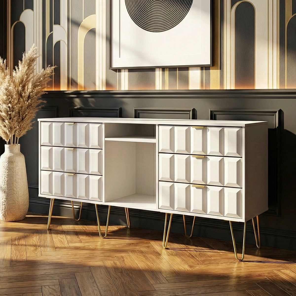 Harlow 6 Drawer Sideboard from Roseland Furniture