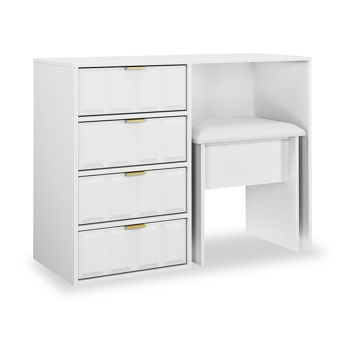 Harlow Dressing Table Stool Set White Matt from Roseland Furniture