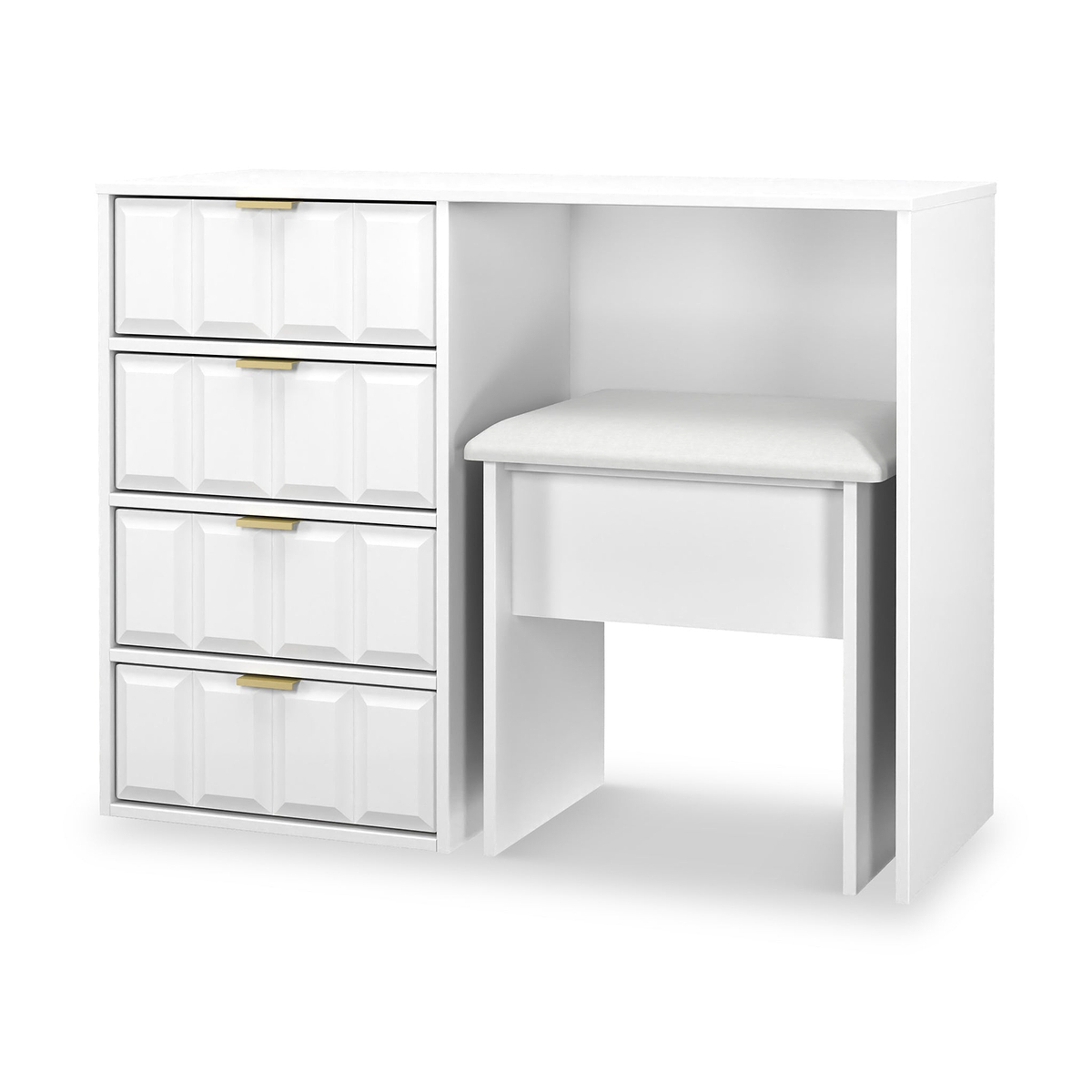 Harlow Dressing Table Stool Set White Matt from Roseland Furniture