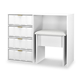 Harlow Dressing Table Stool Set White Matt from Roseland Furniture
