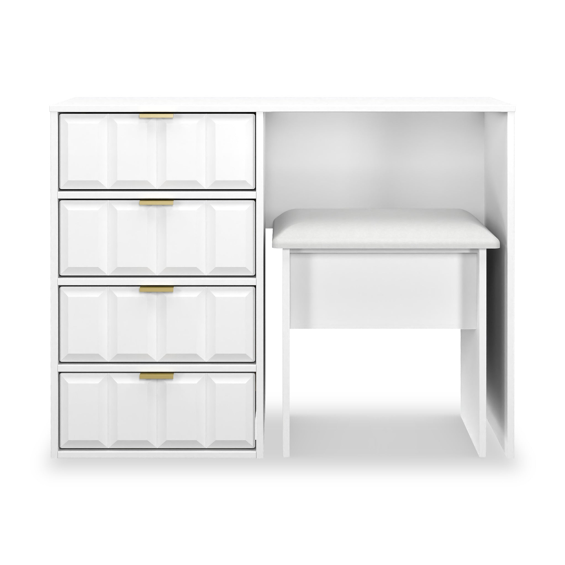 Harlow Dressing Table Stool Set White Matt from Roseland Furniture