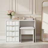 Harlow White Dressing Table & Stool Set from Roseland Furniture