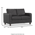 Cullen Faux Leather 2 Seater Sofa dimensions