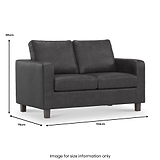 Cullen Faux Leather 2 Seater Sofa dimensions