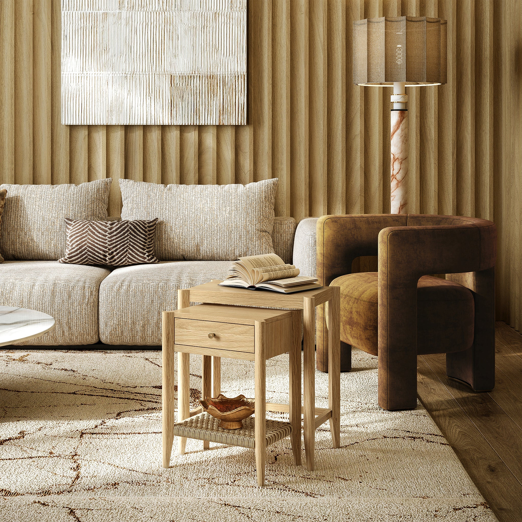 Harborough Oak Nest of Tables from Roseland Furniture