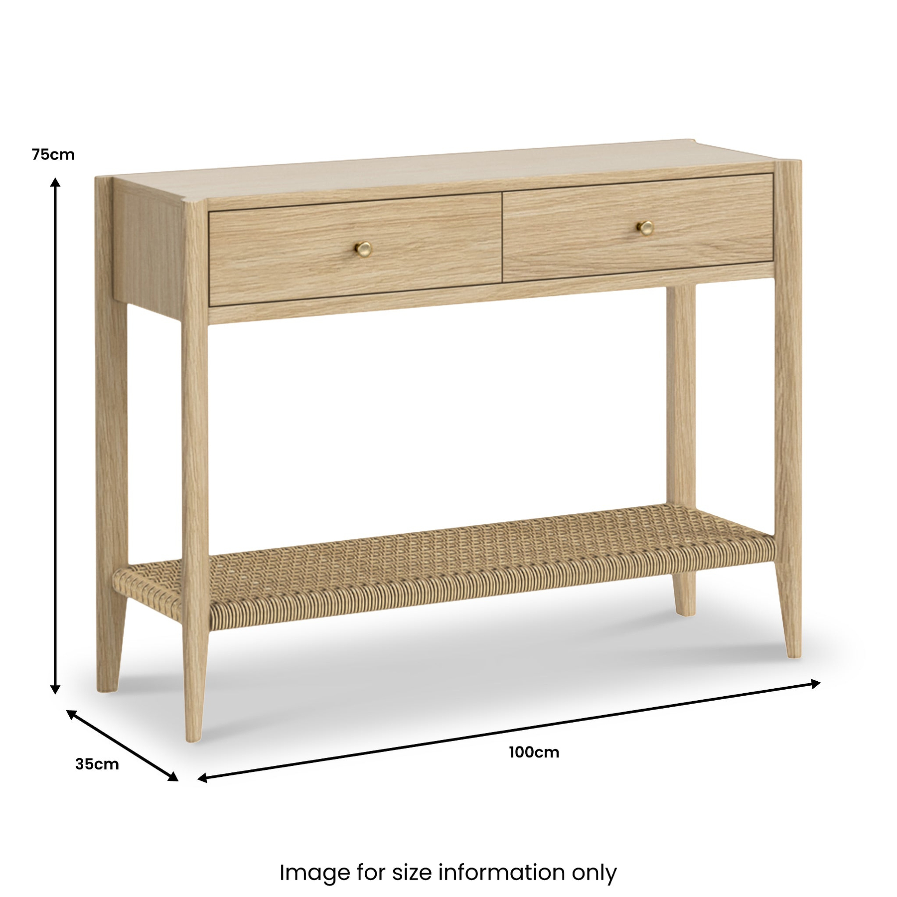 Harborough Oak 100cm Console Table from Roseland Furniture