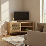 Harborough Oak Corner TV Unit from Roseland Furniture
