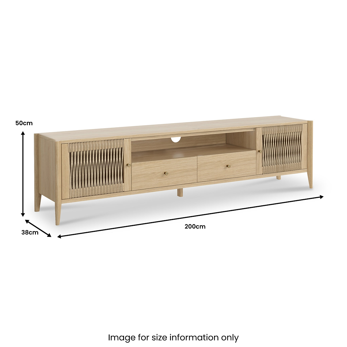Harborough Oak 200cm TV Unit from Roseland Furniture