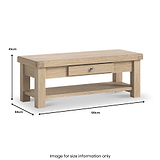 Portland Washed Oak Coffee Table from Roseland Furniture