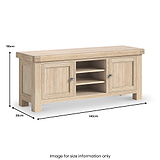 Portland Washed Oak 140cm TV Unit from Roseland Furniture