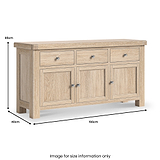 Portland Washed Oak Large Sideboard from Roseland Furniture