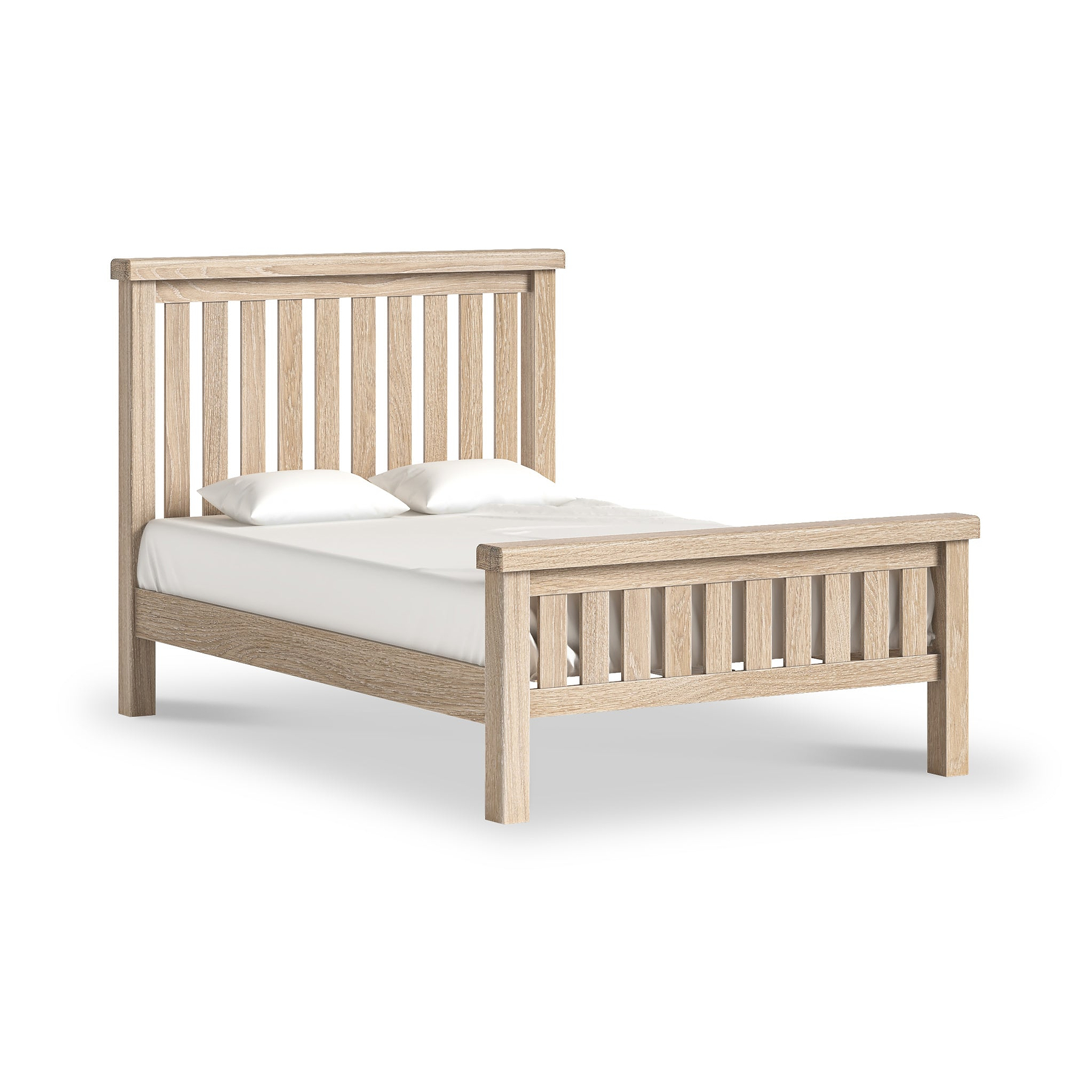 Portland Washed Oak Bed Frame Double from Roseland Furniture