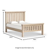 Portland Washed Oak Bed Frame Double from Roseland Furniture