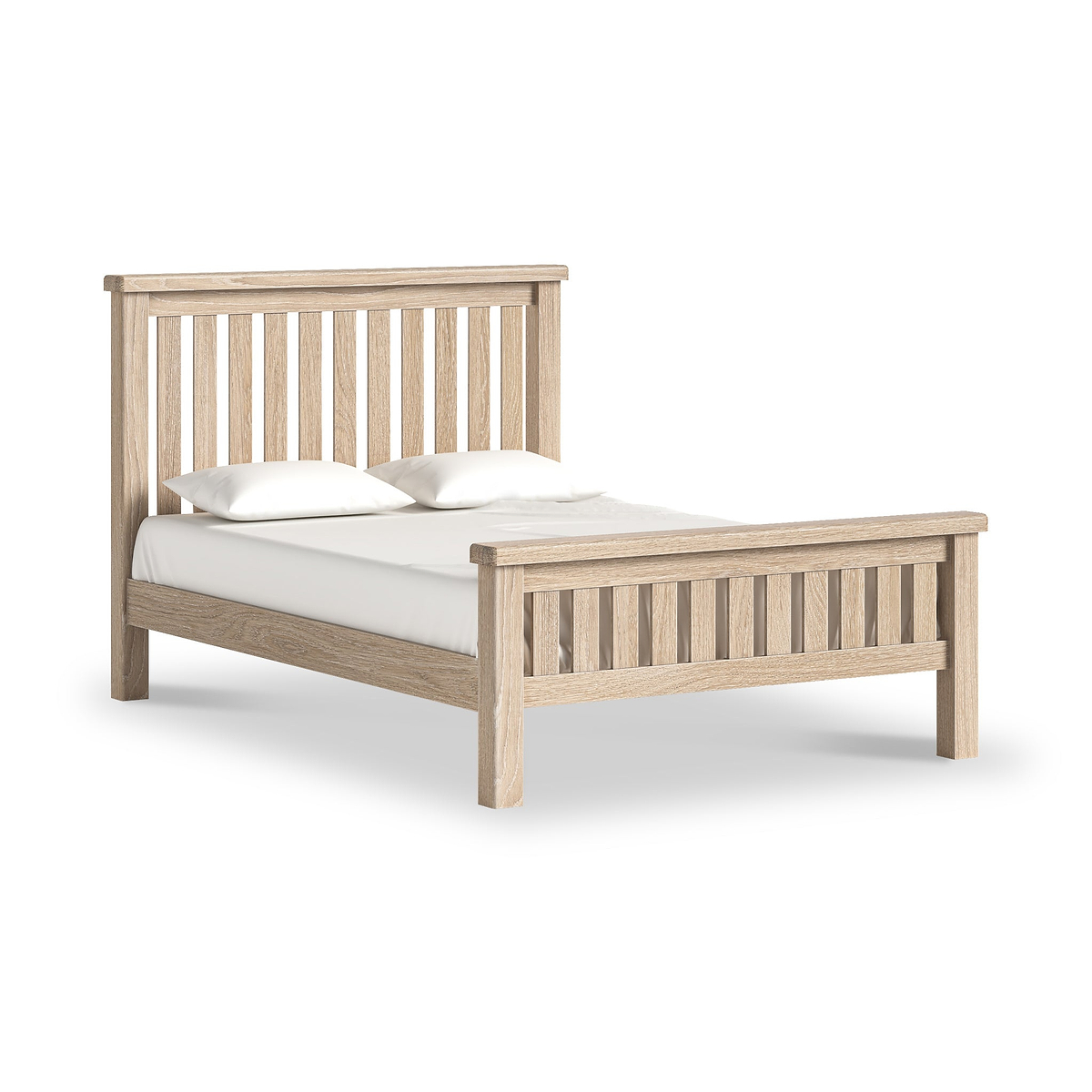 Portland Washed Oak Bed Frame King from Roseland Furniture