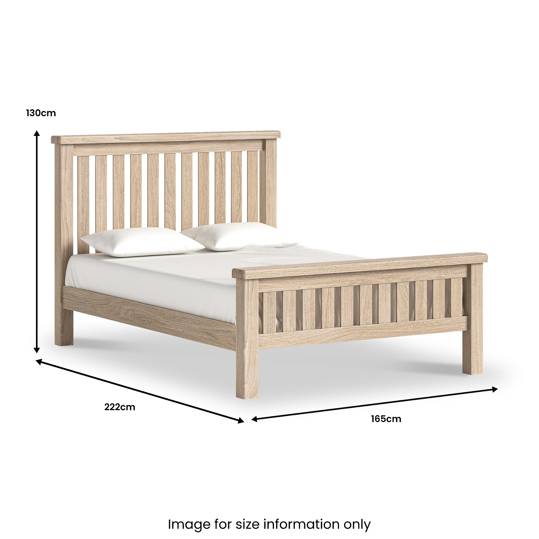 Portland Washed Oak Bed Frame King from Roseland Furniture