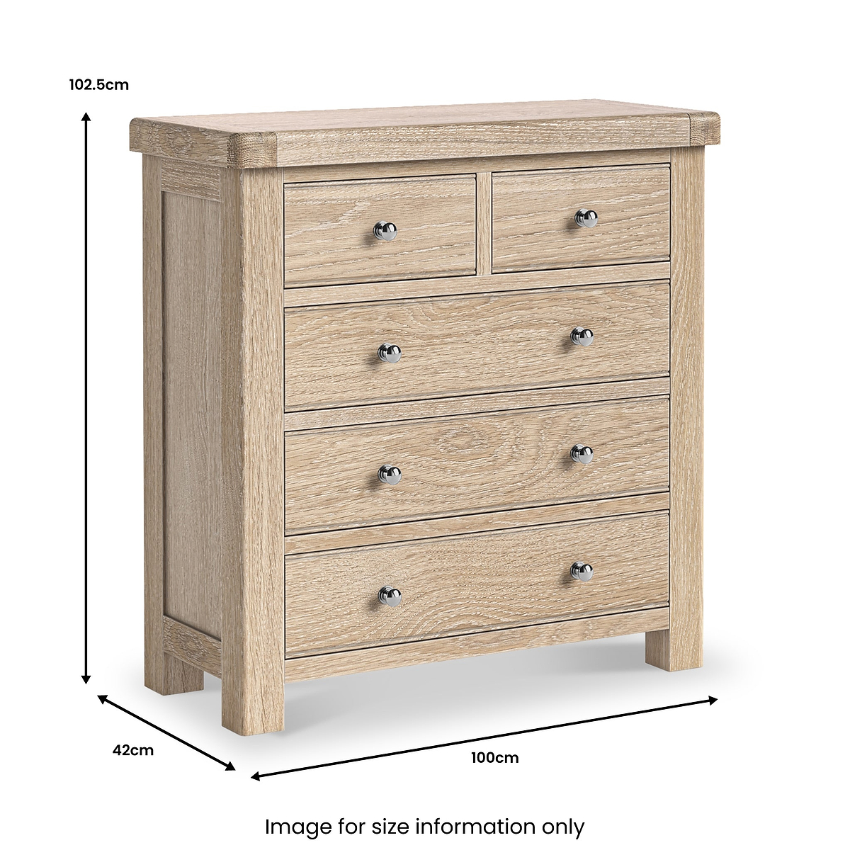Portland Washed Oak 2 Over 3 Chest from Roseland Furniture