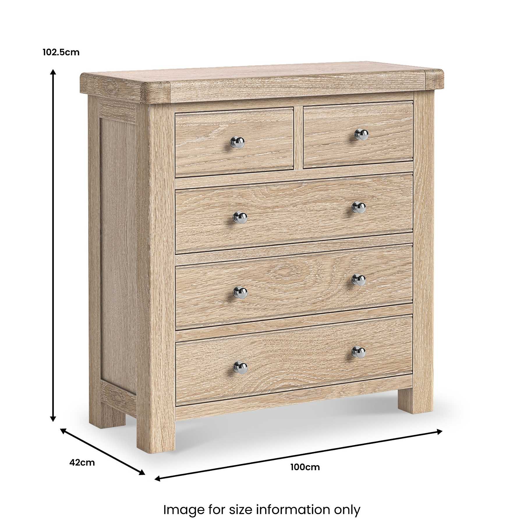 Portland Washed Oak 2 Over 3 Chest from Roseland Furniture