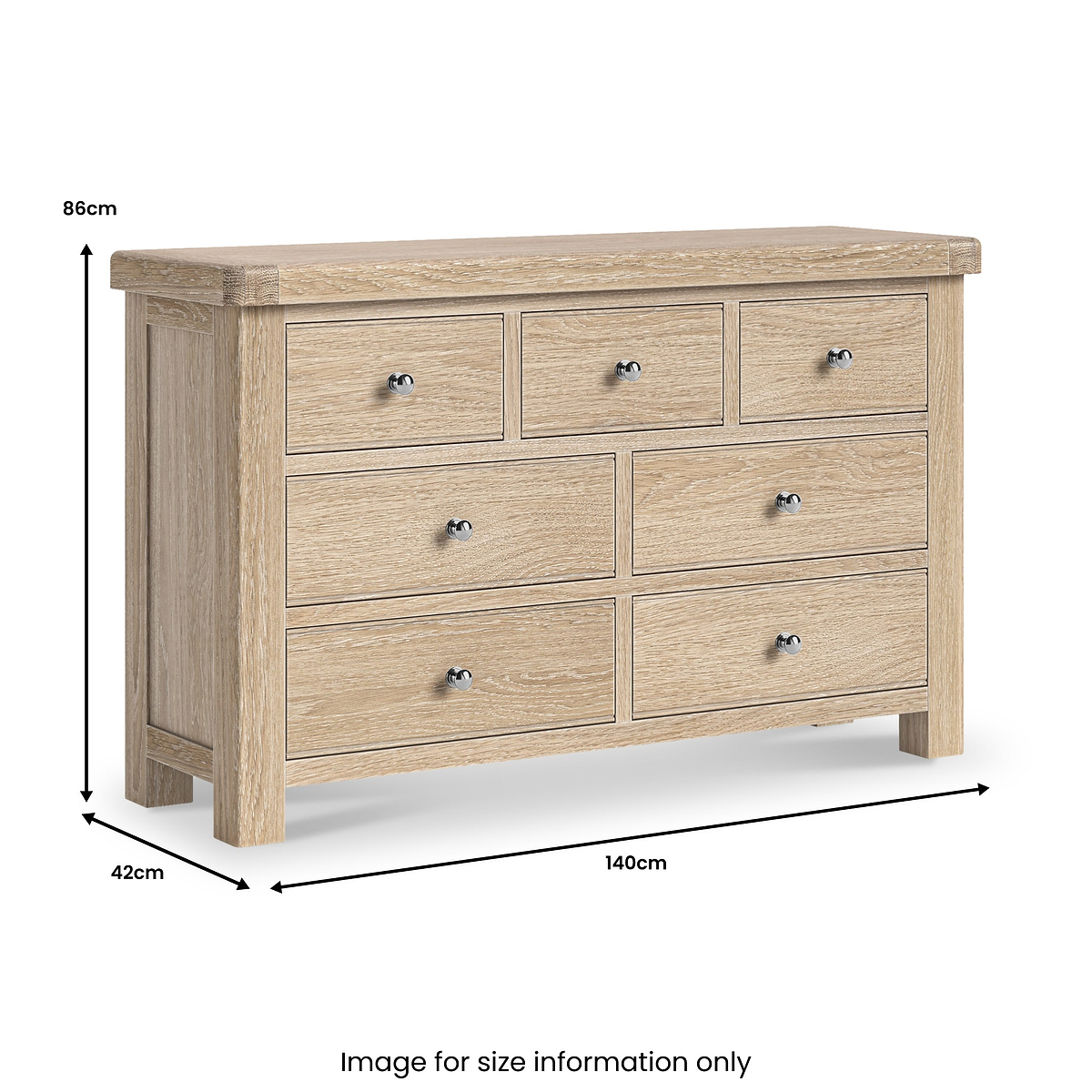 Portland Washed Oak 3 Over 4 Chest from Roseland Furniture