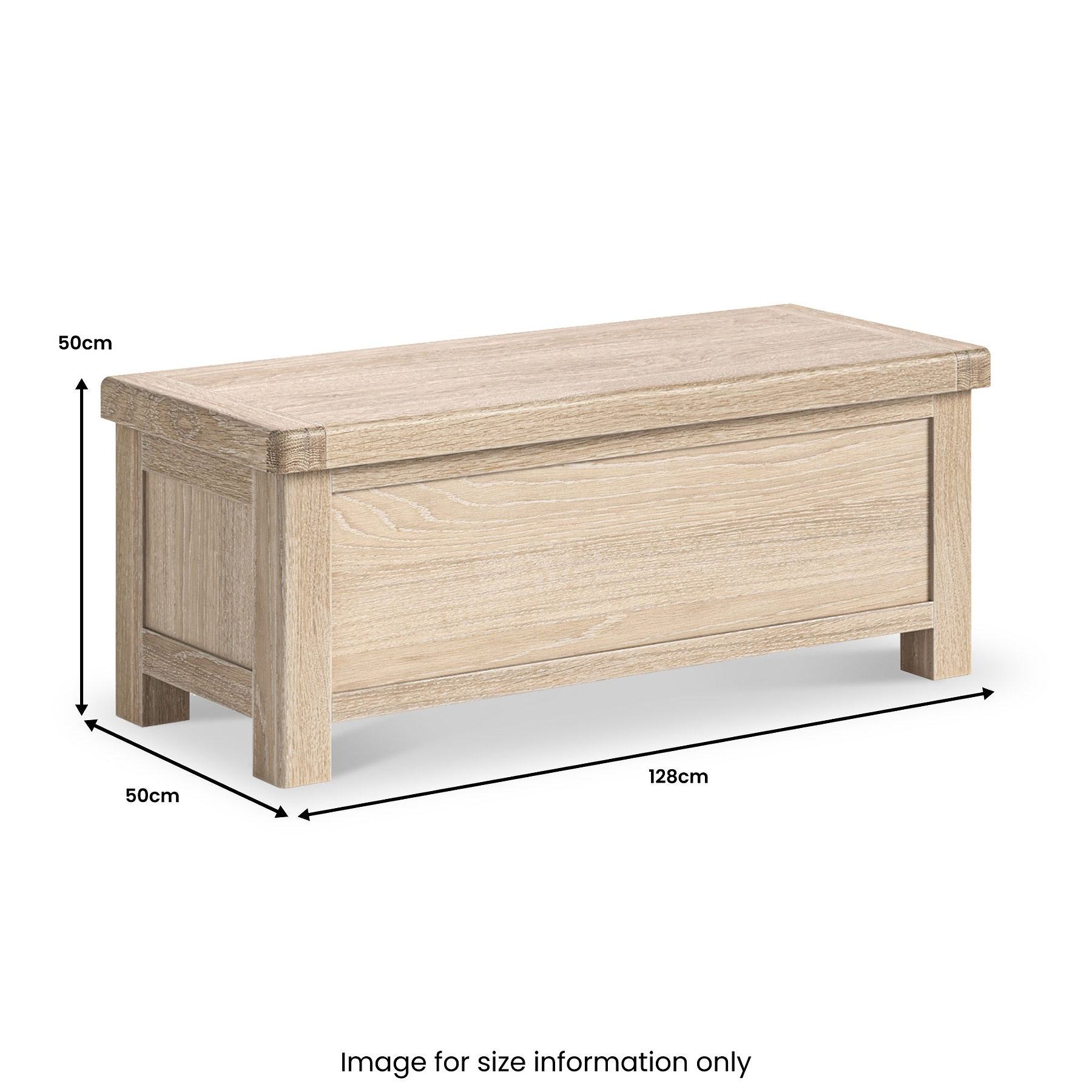 Portland Washed Oak Blanket Box from Roseland Furniture