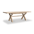 Portland Washed Oak 200-245cm Cross Leg Ext Dining Table from Roseland Furniture