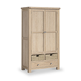 Portland Washed Oak Multi Storage Unit from Roseland Furniture