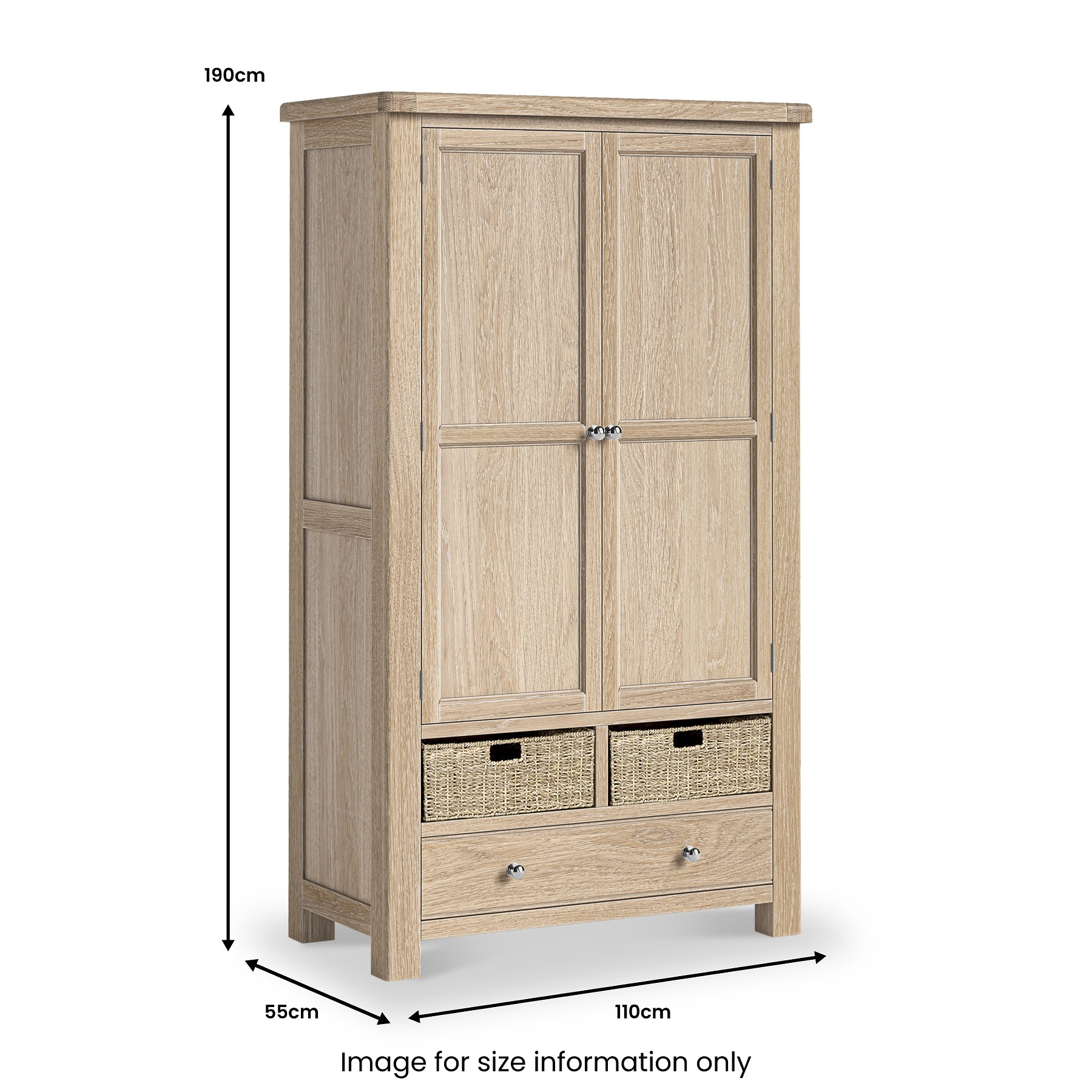 Portland Washed Oak Multi Storage Unit from Roseland Furniture