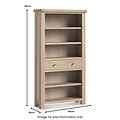 Portland Washed Oak Large Bookcase from Roseland Furniture