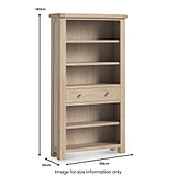 Portland Washed Oak Large Bookcase from Roseland Furniture