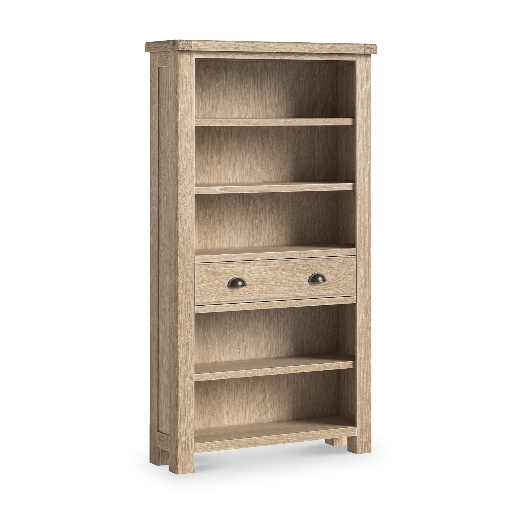 Portland Washed Oak Large Bookcase from Roseland Furniture
