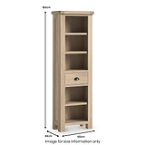 Portland Washed Oak Slim Bookcase from Roseland Furniture